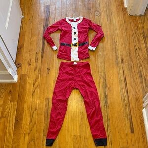 Hanna Andersson Red and White Santa Claus Pajama Top and Bottom